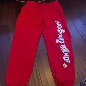 Red Mickey Mouse sweat pants
